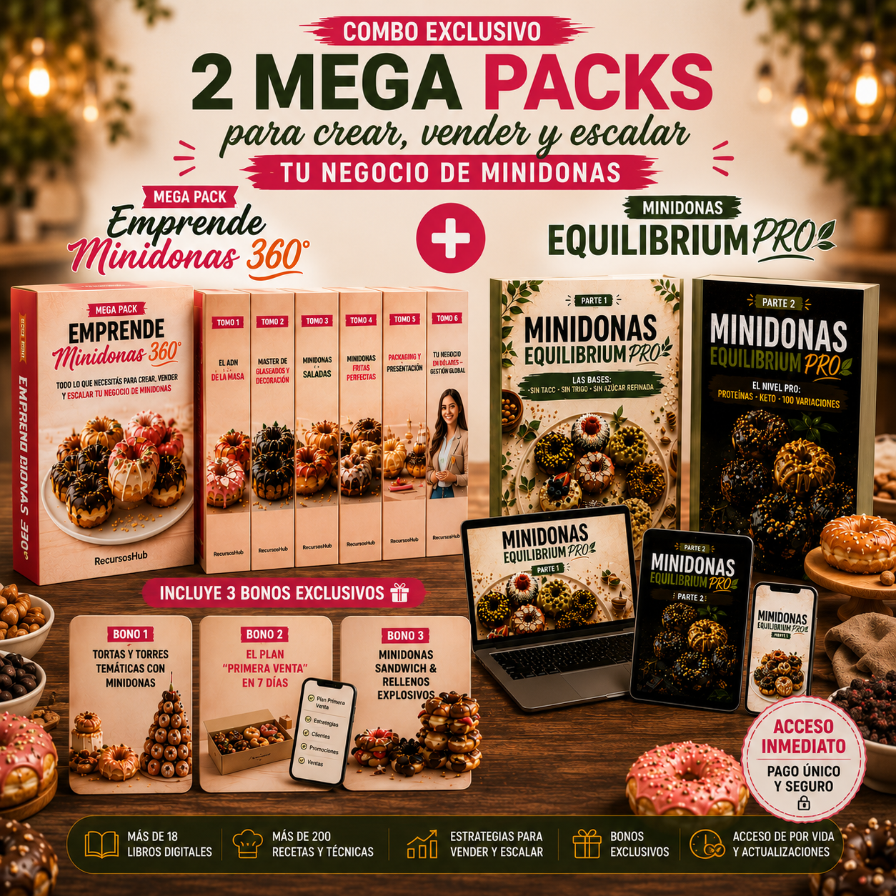 Mega Pack Emprende Minidonas 360 LATAM + Minidonas Equilibrium Pro